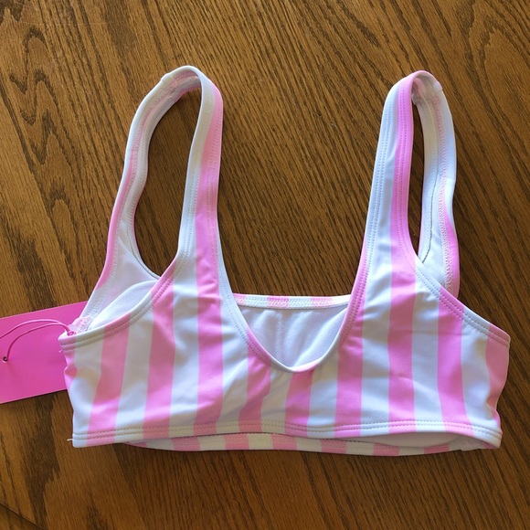 Stoney Clover Lane x Target Women’s XS pink striped bralette bikini top - Picture 2 of 7